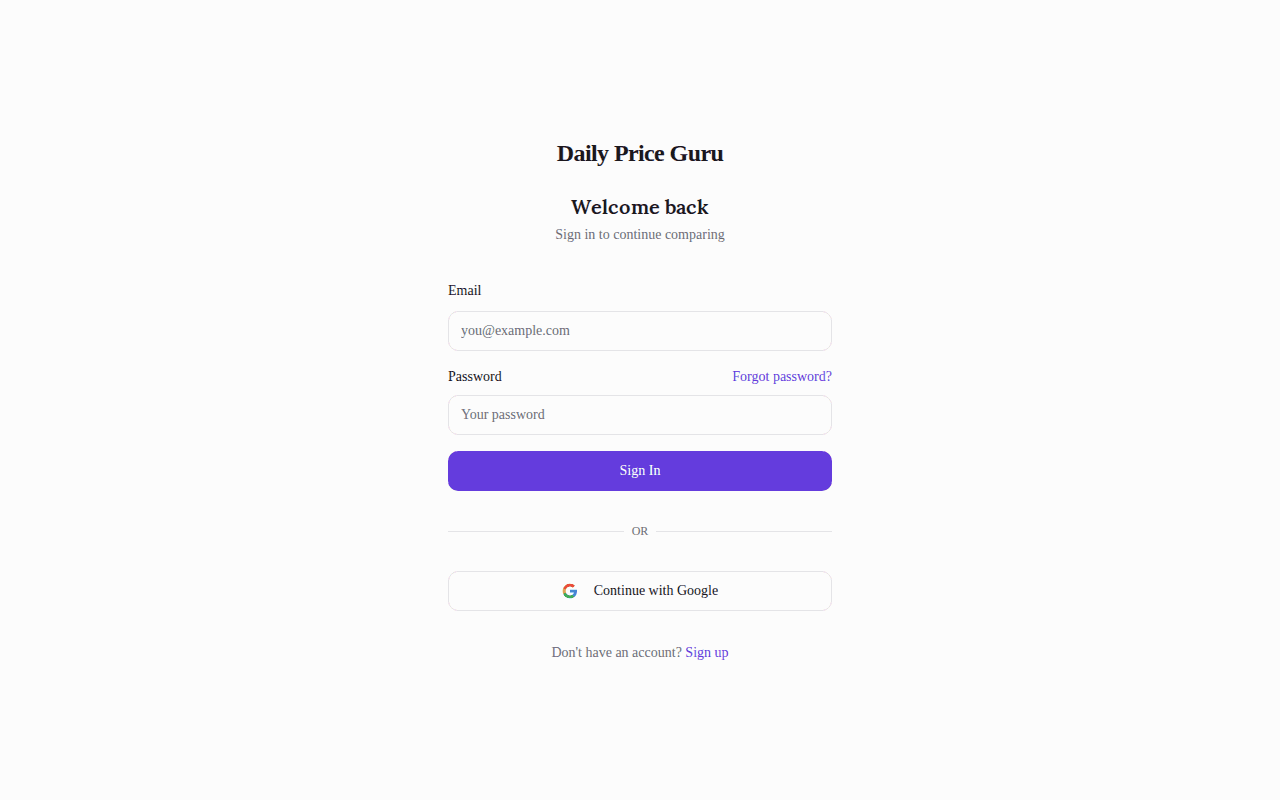 dailypriceguru.com product comparison view